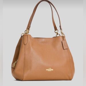 COACH Hallie Shoulder Bag Pebbled Leather